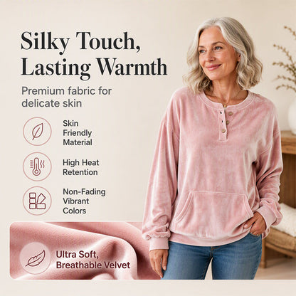 🧸Women's Golden Velvet Sweatshirt – Luxe Comfort for Effortless Autumn Style