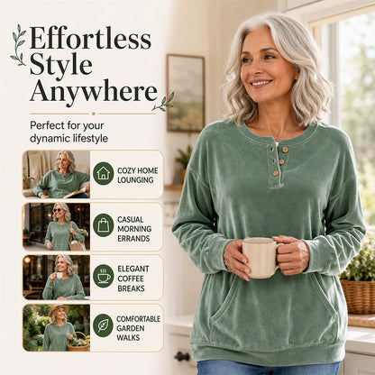 🧸Women's Golden Velvet Sweatshirt – Luxe Comfort for Effortless Autumn Style