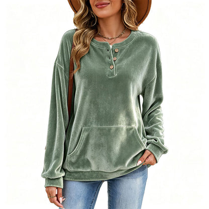 🧸Women's Golden Velvet Sweatshirt – Luxe Comfort for Effortless Autumn Style