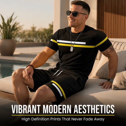 Men's Casual Short Sleeve T-Shirt and Shorts Set