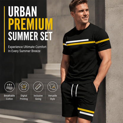 Men's Casual Short Sleeve T-Shirt and Shorts Set