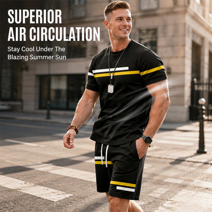 Men's Casual Short Sleeve T-Shirt and Shorts Set