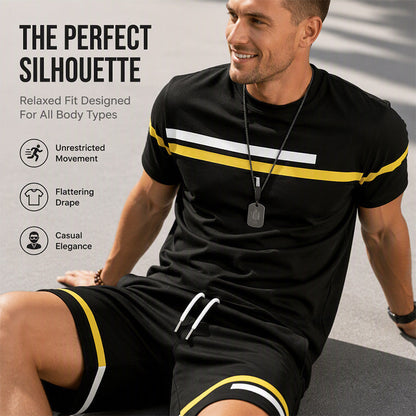 Men's Casual Short Sleeve T-Shirt and Shorts Set
