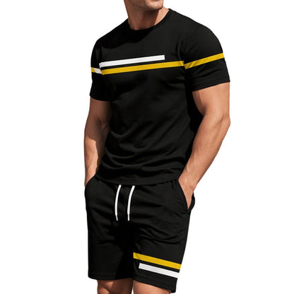 Men's Casual Short Sleeve T-Shirt and Shorts Set