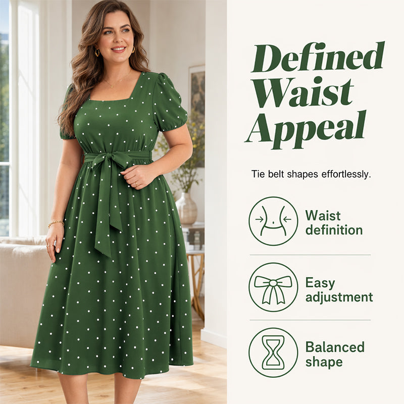 Women's Plus Size Polka Dot Dress 