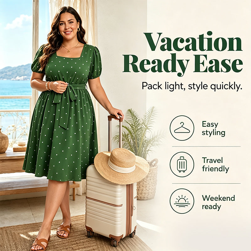 Women's Plus Size Polka Dot Dress 
