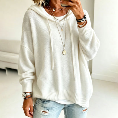 🍂 Women’s Casual Hooded Knit Sweater – Cozy Comfort Meets Effortless Autumn Style