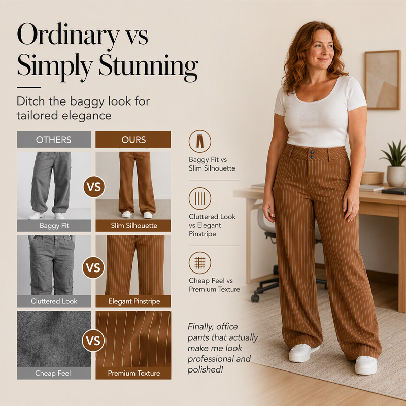 👖 Women's Striped Flared Dress Pants – Flattering Fit Meets Effortless Elegance