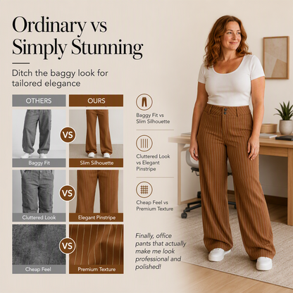 👖 Women's Striped Flared Dress Pants – Flattering Fit Meets Effortless Elegance