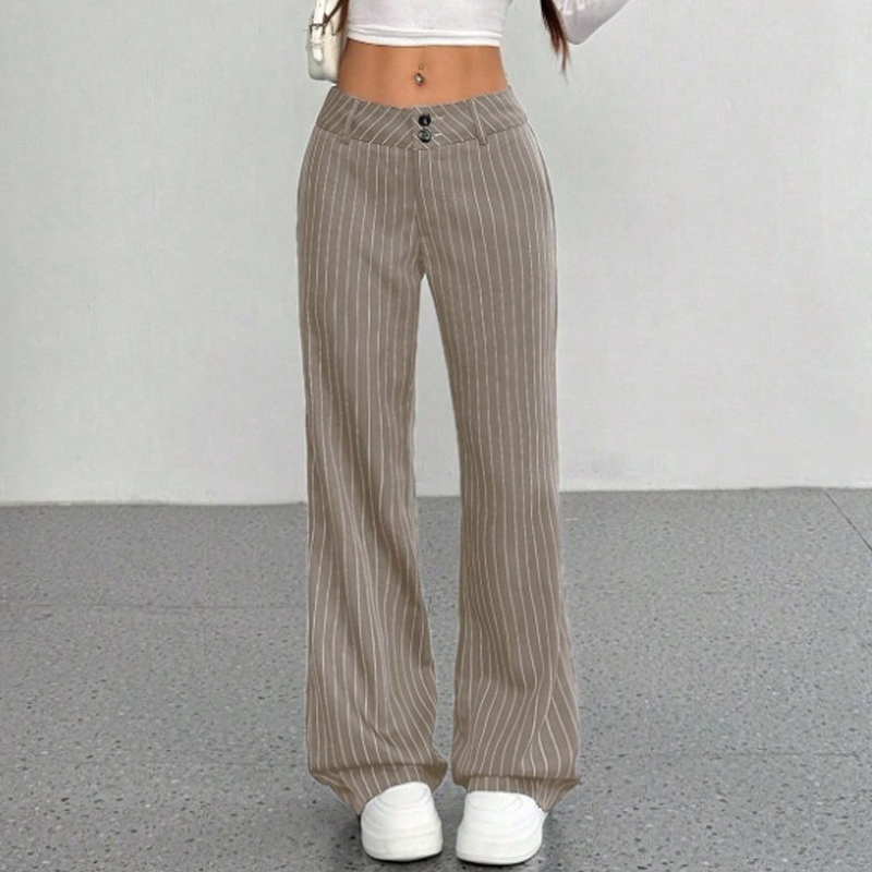 👖 Women's Striped Flared Dress Pants – Flattering Fit Meets Effortless Elegance