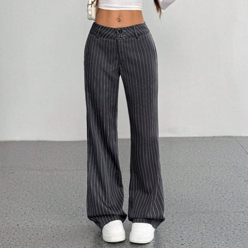 👖 Women's Striped Flared Dress Pants – Flattering Fit Meets Effortless Elegance