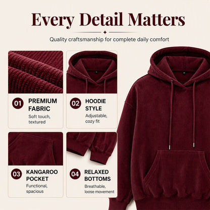🍂Women's Corduroy Hooded Sweatshirt with Pockets – Cozy Texture Meets Effortless Autumn Style