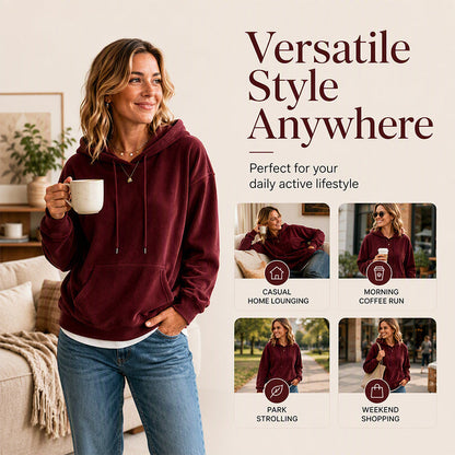 🍂Women's Corduroy Hooded Sweatshirt with Pockets – Cozy Texture Meets Effortless Autumn Style