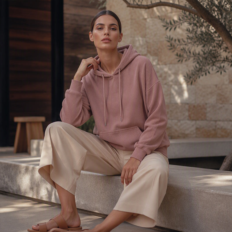 🍂Women's Corduroy Hooded Sweatshirt with Pockets – Cozy Texture Meets Effortless Autumn Style