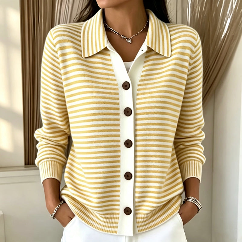 🍂 Women's Striped Knit Cardigan – Cozy Layers & Effortless Autumn Style