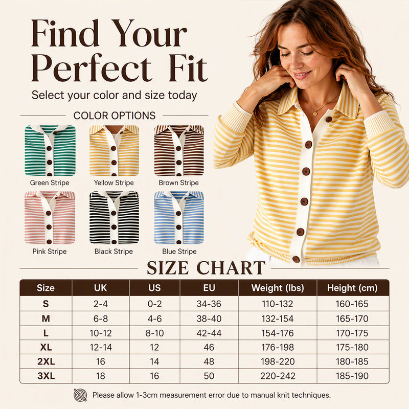 🍂 Women's Striped Knit Cardigan – Cozy Layers & Effortless Autumn Style