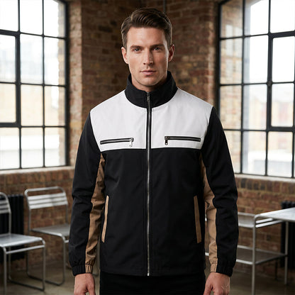 ⏰Last Day Sale 50% Off💃Men's Color Block Stand Collar Jacket