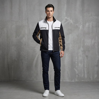 ⏰Last Day Sale 50% Off💃Men's Color Block Stand Collar Jacket