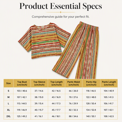 Women's Striped T-Shirt & Wide-Leg Pants Set