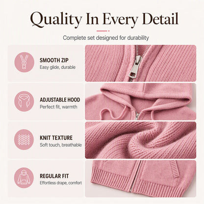 🧶✨ Women's Loose Hooded Knit Cardigan - Front Layer for Effortless Everyday Style