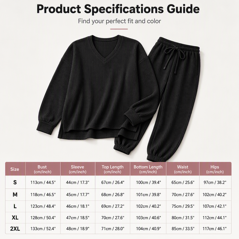 🍂 Women’s Long Sleeve Top & Jogger Lounge Set – Cozy Comfort Meets Effortless Style