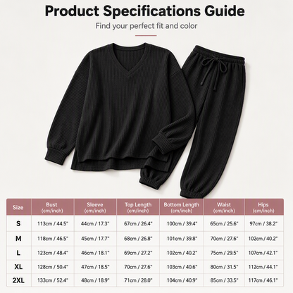 🍂 Women’s Long Sleeve Top & Jogger Lounge Set – Cozy Comfort Meets Effortless Style