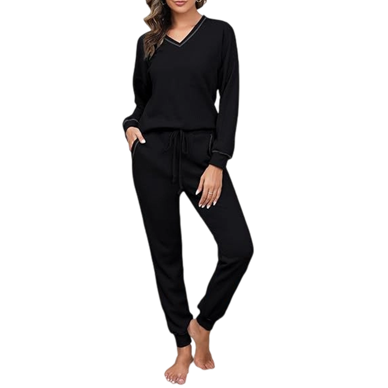 🍂 Women’s Long Sleeve Top & Jogger Lounge Set – Cozy Comfort Meets Effortless Style