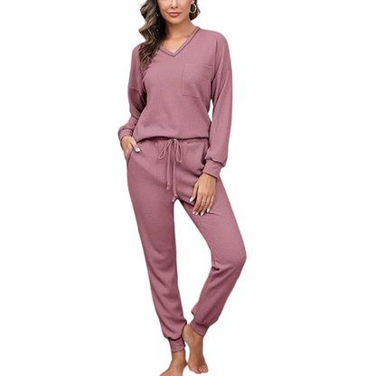 🍂 Women’s Long Sleeve Top & Jogger Lounge Set – Cozy Comfort Meets Effortless Style