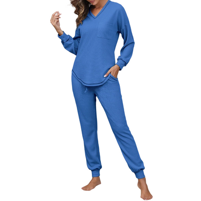 🍂 Women’s Long Sleeve Top & Jogger Lounge Set – Cozy Comfort Meets Effortless Style