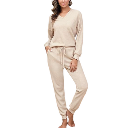 🍂 Women’s Long Sleeve Top & Jogger Lounge Set – Cozy Comfort Meets Effortless Style