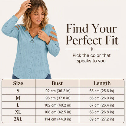 👚 Women's Cold Shoulder Zipper T-Shirt – Edgy Details Meets Effortless Everyday Style