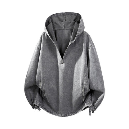 🤎Men's Vintage Washed Half-Zip Hooded Top – Relaxed Casual Pullover for Everyday Style
