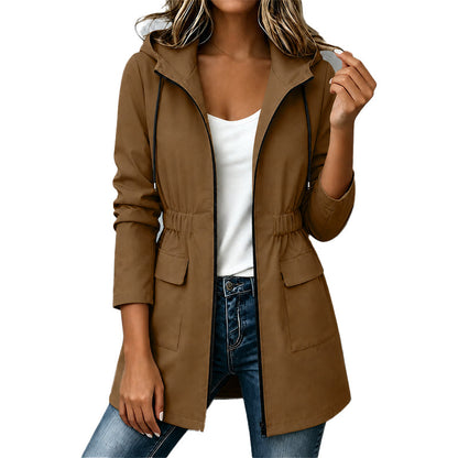 Women's Water Resistant Hooded Rain Jacket