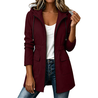 Women's Water Resistant Hooded Rain Jacket