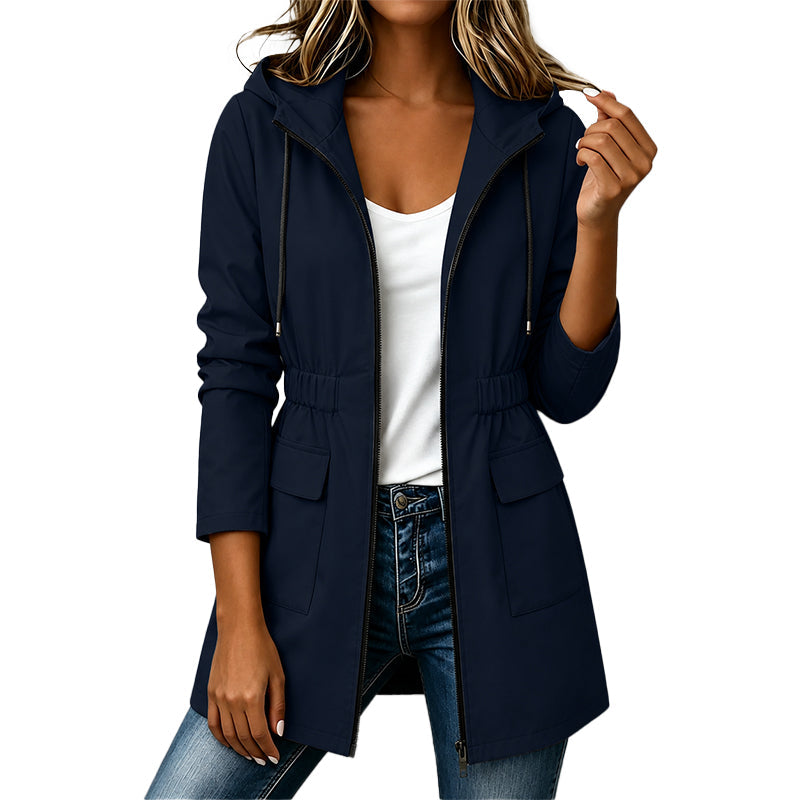 Women's Water Resistant Hooded Rain Jacket
