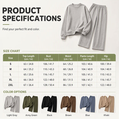 🍁New Fall Collection-Women's Two-Piece Long Sleeve Casual Sweatsuit Set