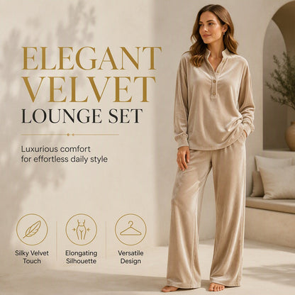 🤎Women's Long-Sleeve Button-Up Top & Wide-Leg Pants Set