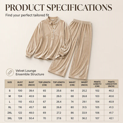 🤎Women's Long-Sleeve Button-Up Top & Wide-Leg Pants Set