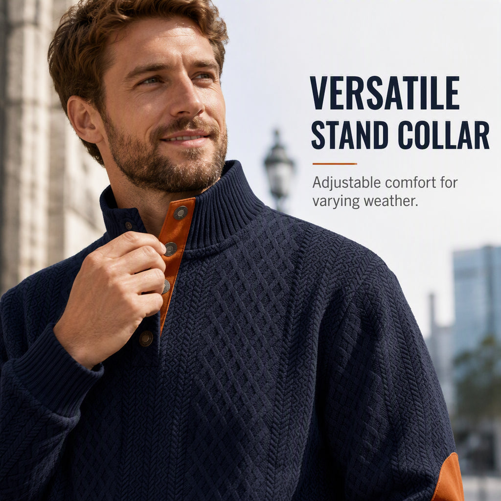 Men's Casual Loose Jacquard Sweatshirt