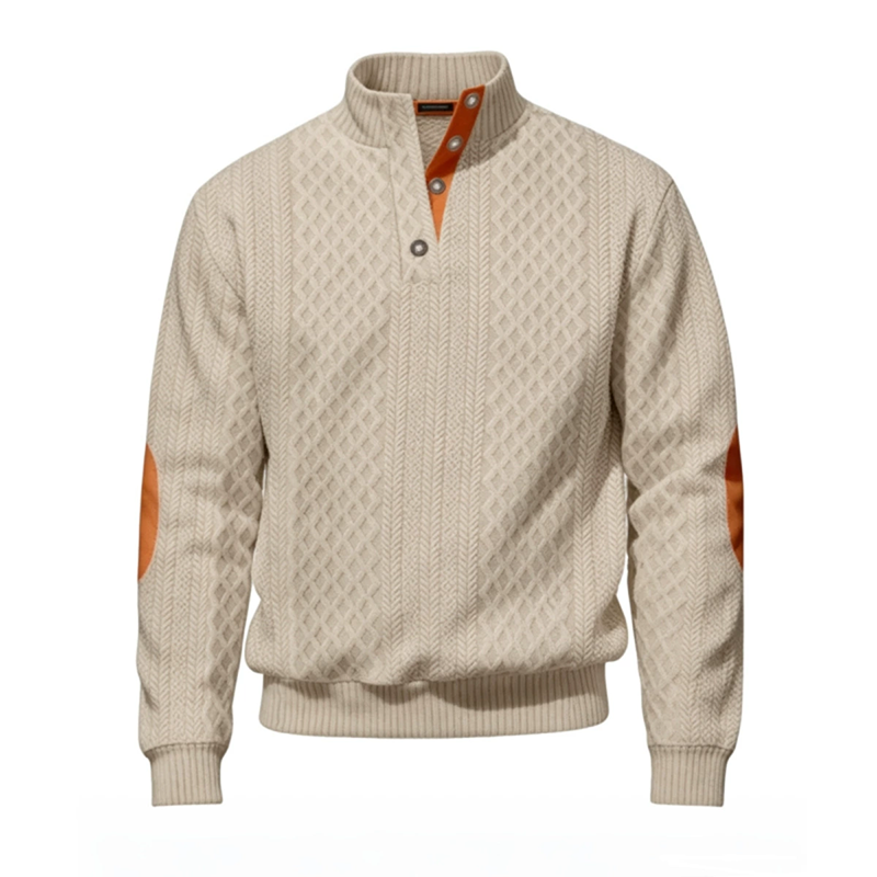 Men's Casual Loose Jacquard Sweatshirt