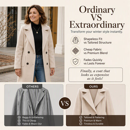 Women's Double Breasted Woolen Coat