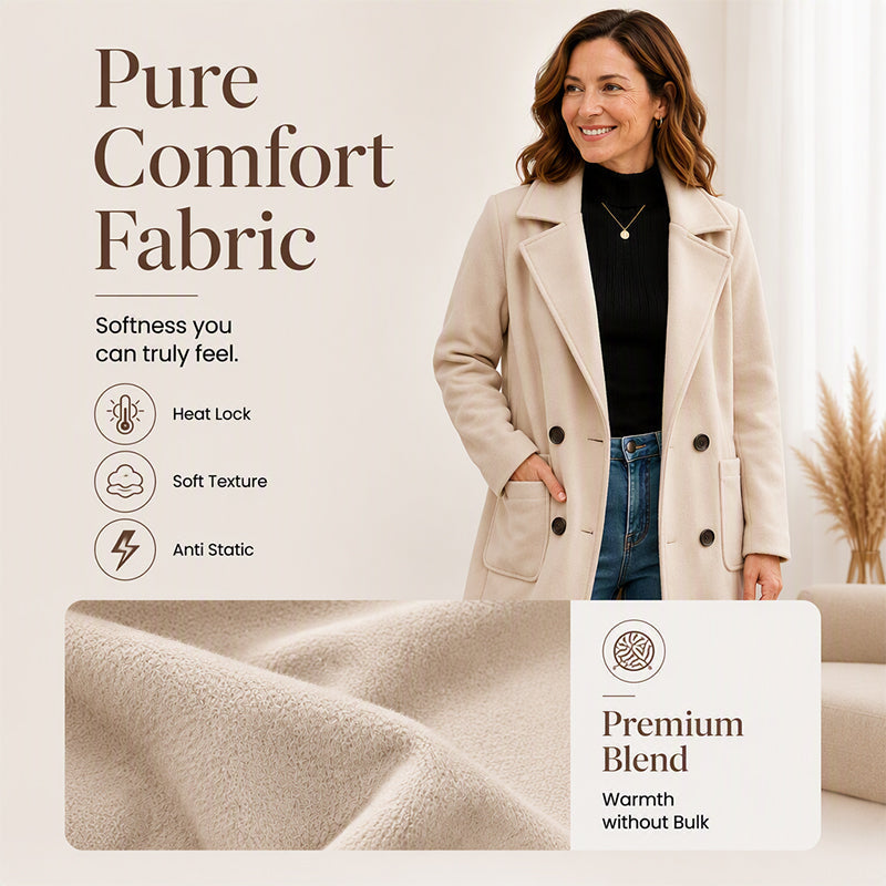 Women's Double Breasted Woolen Coat