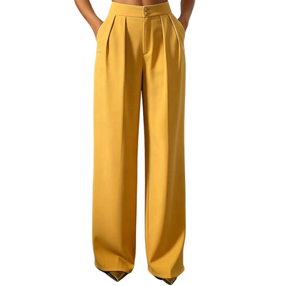 Women's High Waisted Suit Pants with Elastic Back