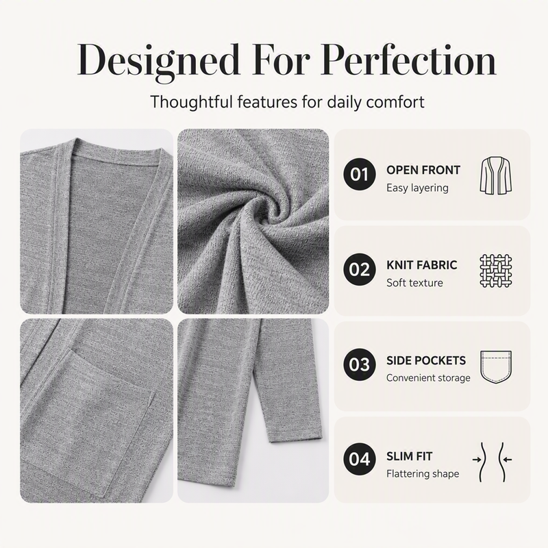 🍁New Fall Collection-Women's Casual Open Front Cardigan with Pockets