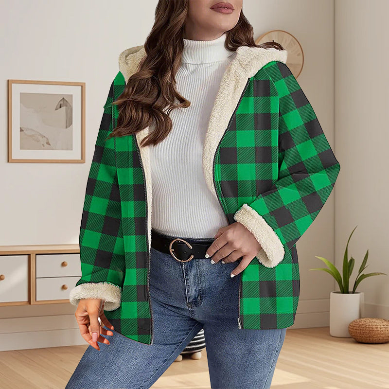 Women’s Thickened Zip Up Hooded Jacket