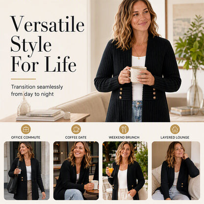 🍂 Women’s Ribbed Knit Cardigan Sweater – Cozy Comfort Meets Effortless Autumn Style