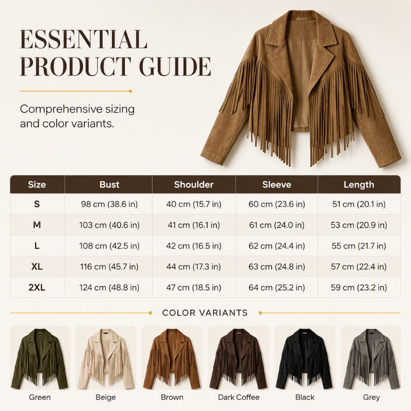Women’s Casual Long Sleeve Fringe Jacket