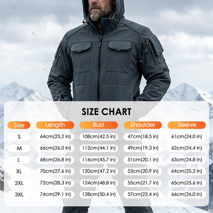 Warm Windproof Hooded Jacket and Cargo Pants Set