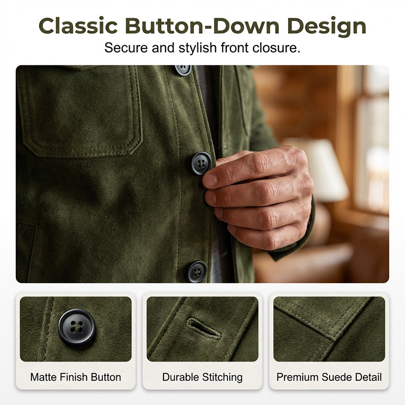 Men's Vintage-Style Corduroy Stand Collar Jacket