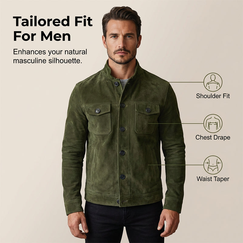 Men's Vintage-Style Corduroy Stand Collar Jacket